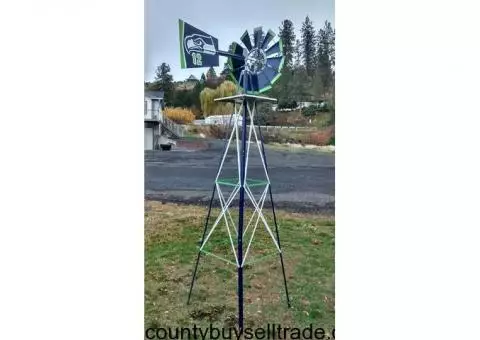New Custom SEAHAWKS Garden Windmill 8ft